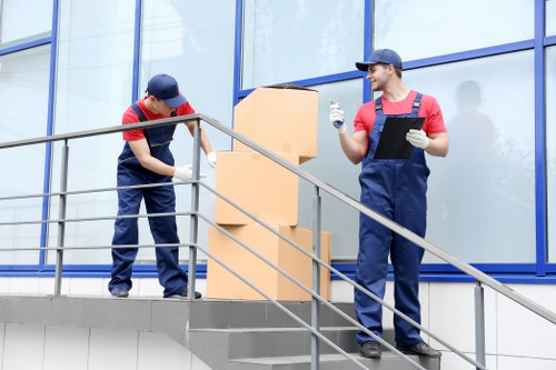 Professional moving service preparing for a local relocation in Walworth