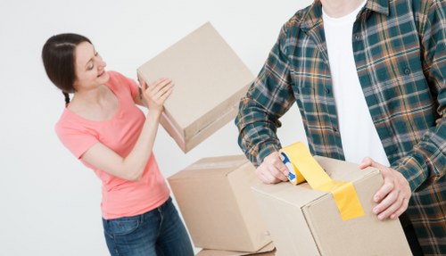 Office furniture and equipment prepared for a local Walworth move