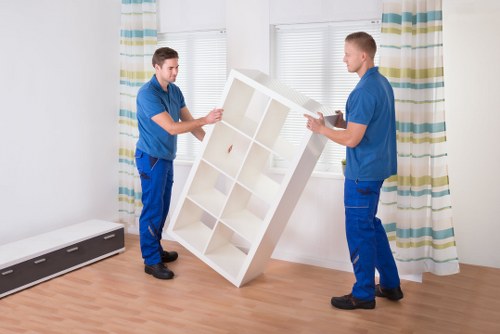Moving team handling boxes and bulky items in Walworth